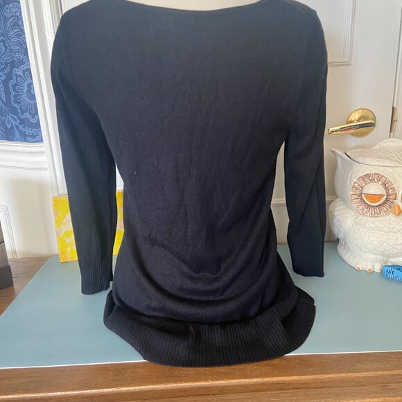 Cupio Black Owl Tunic Sweater Size Medium - Picture 5 of 12